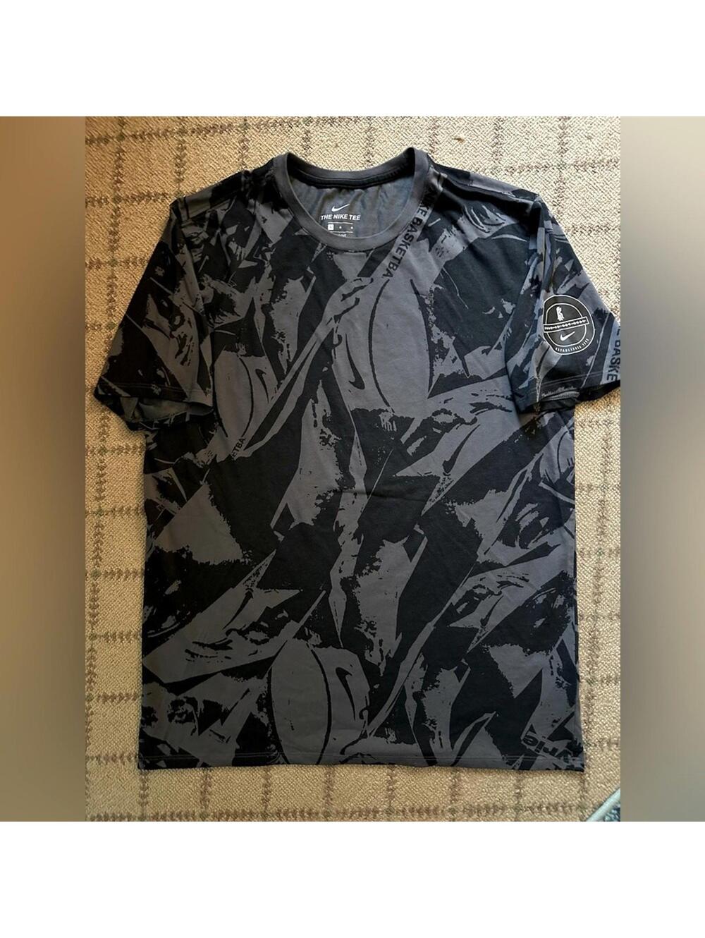 Nike Tee Kyrie black and gray detailed basketball performance tee.  NWOT L